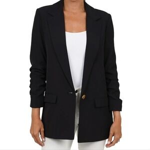 Love Token Sabrina Boyfriend Black Blazer Women's Small S Fully Lined Classic